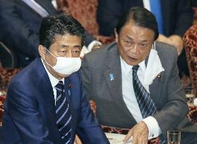 Abe and Aso at parliament