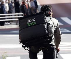 Uber Eats food delivery service in Tokyo