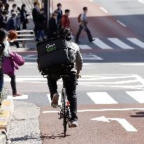 Uber Eats food delivery service in Tokyo