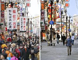 Osaka before and after coronavirus pandemic