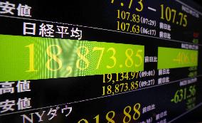 Falls in Tokyo stocks