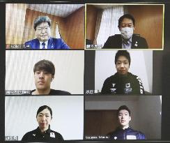 Video conference with athletes