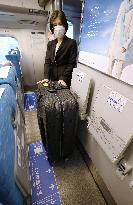 Reserved space for large luggage on bullet trains