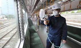 JR West's plan to spray anti-virus liquid on all trains