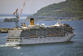 CORRECTED: Virus-hit cruise ship leaves Nagasaki