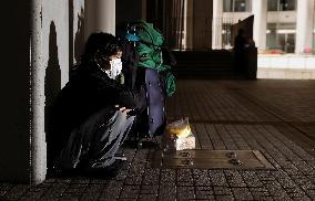 Homeless man in Tokyo