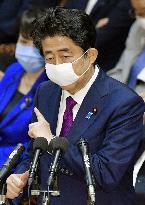 PM Abe at lower house session