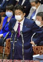 PM Abe at lower house session