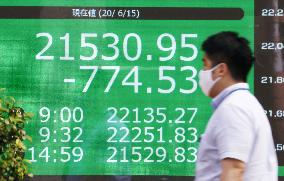 Plunge in Tokyo stocks