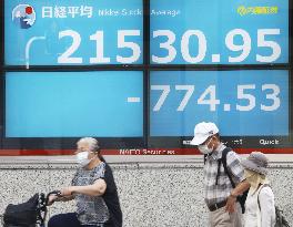 Plunge in Tokyo stocks