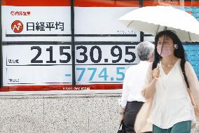 Plunge in Tokyo stocks