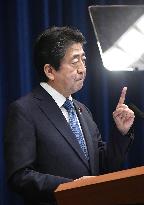 PM Abe meets press after Diet closure