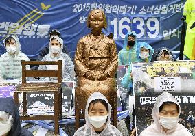 Friction over comfort woman statue in Seoul