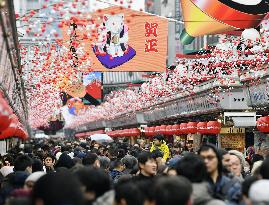 Year-end scene in Tokyo's Asakusa