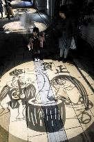 New Year shadow pictures of ghost manga series characters in Japan