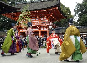 Ancient football at Kyoto shrine