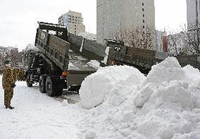 Sapporo Snow Festival preparations