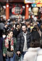 Foreign tourists in Japan