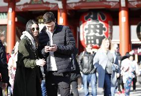 Foreign tourists in Japan