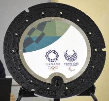 Manhole covers with Olympics and Paralympics logos