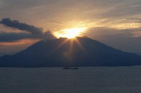 "Diamond Sakurajima" mountain in Japan