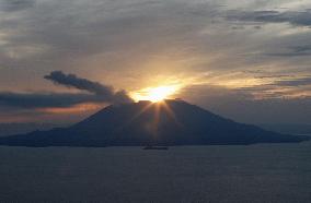 "Diamond Sakurajima" mountain in Japan