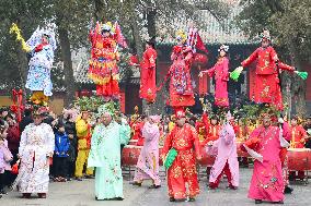 Stilt dance by children in China
