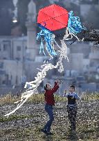 Kite flying in Jordan