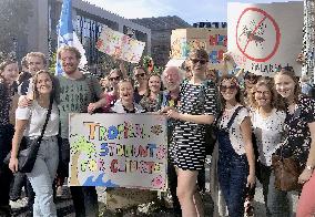 Young people participate in global climate strike