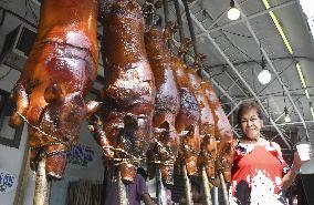 Roasted pigs in Philippines