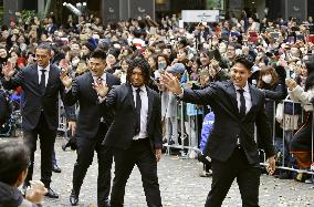 Japan's Rugby World Cup team parade in Tokyo