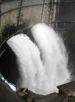 Annual water discharge begins at Kurobe Dam