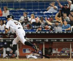 Ichiro gets hit in Marlins' win