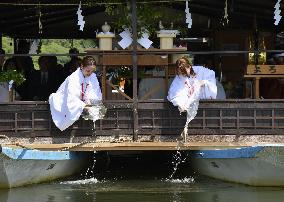 Ayu fish releasing ritual in Japan