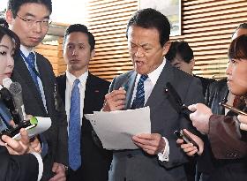 Japanese Finance Minister Taro Aso