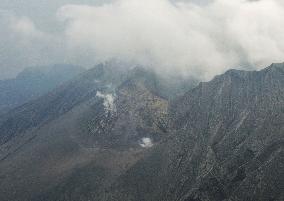 Aftermath of volcanic eruption in southwestern Japan