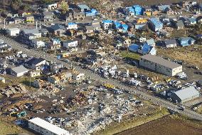 Work begins to clear rubble after deadly tornado in Saroma