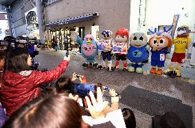 Mascot characters of Kyushu-based J-League clubs campaign in Fukuoka