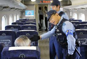 Police patrol shinkansen after recent suicide