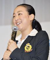 Figure skater Asada speaks at press conference in Tokyo