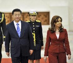 Argentine President Fernandez in China on return visit