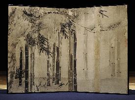 Master Japanese painter's newly discovered bamboo drawing displayed