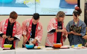 Visitors try Japanese cooking at Expo Milano event