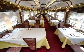 Dining car of Twilight Express shown to press
