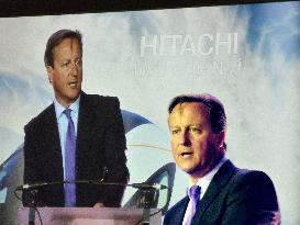British PM Cameron welcomes Hitachi's train plant