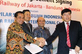 Indonesia, China sign joint-venture high-speed railway agreement