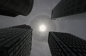 Solar halo observed in western Japan