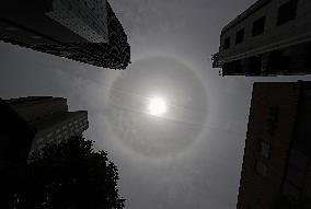 Solar halo observed in western Japan