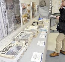 Many undelivered post-quake newspapers exhibited in Fukushima