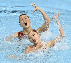 Japan synchronized swimming duo perform at world championships